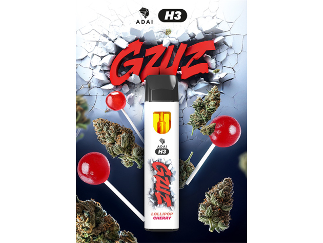 GZUZ - H3 Superior Blend Vape - LOLLIPOP CHERRY V2 - 95% H3 - 1ml