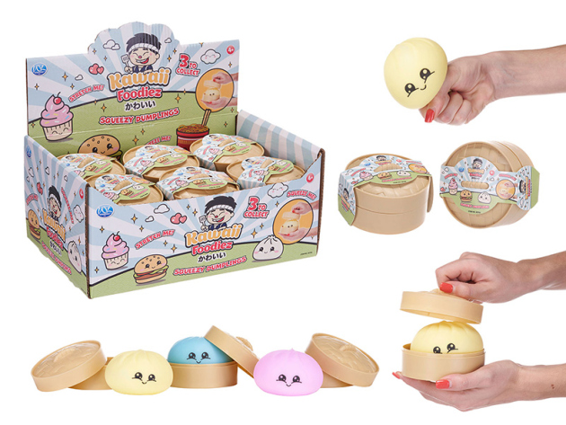 Kawaii Kuties "Dumpling" Squeeze (Quetsch) ; Höhe 8 cm;  3- fach sortiert; 12er Display
