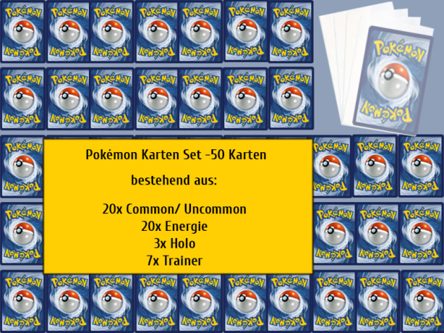 Pokémon Karten Set - 50 Karten