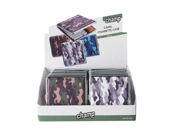 Zigarettenetuis "CAMO CIGARETTE", für 20 Zig., mit Gummiband, 3-fach sortiert 12er Display