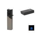 Zigarrenfeuerzeug "Schwarz/Anthrazit" 4xJet,  mit Zigarrenabl., Jet-Flamme