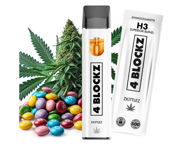 4 Blockz H3 Superior - Skittlez - E-Shisha - 1 ml - H3 95 %