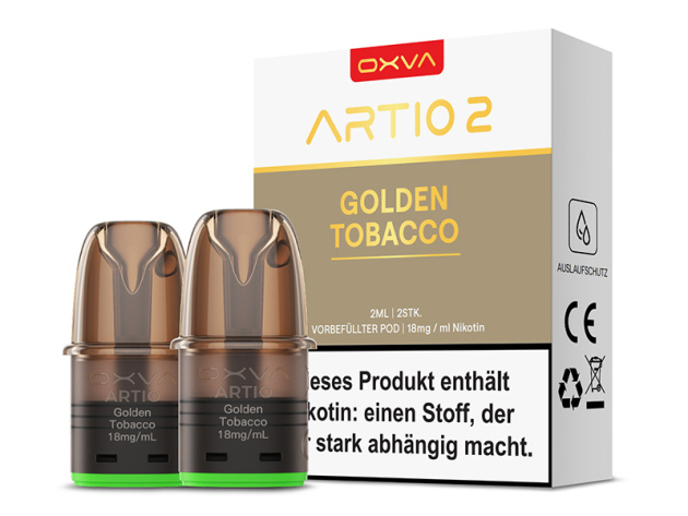 OXVA Artio 2 - 2er Set - 18mg - 2ml - Golden Tobacco