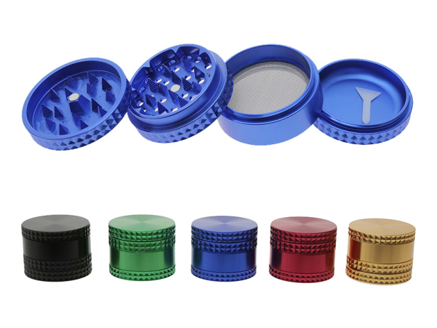 Grinder "Raute" 4-tlg., 5-fach sort.; Ø 52 mm; Höhe 4,8 cm; einzeln