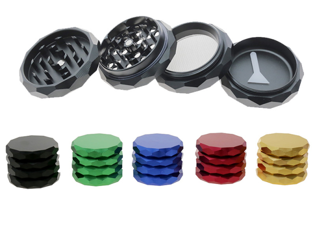 Grinder "Polygon" 4-tl.; 5-fach sort.; Ø 50 mm; Höhe 4,7 cm, einzeln