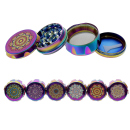 Grinder "Mandala"; regenbogenfarbig; 4-tlg.;...
