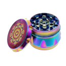 Grinder "Mandala"; regenbogenfarbig; 4-tlg.; 6-fach sort.; Ø 45 mm; Höhe: 3,9 cm, einzeln