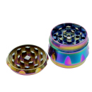 Grinder "Mandala"; regenbogenfarbig; 4-tlg.; 6-fach sort.; Ø 45 mm; Höhe: 3,9 cm, einzeln