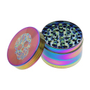 Grinder "Skull" regenbogenfarbig; 4-tlg.; Ø 48 mm; Höhe 3,3 cm