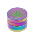 Grinder "Hanfblatt"; regenbogenfarbig; 4-tlg.;...