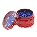 Grinder "Rot-Blau" Metall; 4-tlg.;  Ø 55 mm; Höhe 4,7 cm