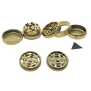 Grinder "Deluxe S" 5-tlg. mit 2 versch. Schneideblöcke; gold, Ø 50 mm; Höhe 5,5 cm