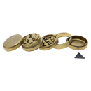 Grinder "Deluxe L" 5-tlg. mit 2 versch.Schneideblöcke; gold, Ø 60 mm; Höhe 5,5 cm