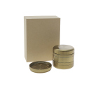 Grinder "Deluxe L" 5-tlg. mit 2 versch.Schneideblöcke; gold, Ø 60 mm; Höhe 5,5 cm