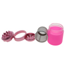 Grinder "Deluxe Glas"; 4-tlg.: 3-fach sort.; Ø 45 mm; Höhe 7,5 cm