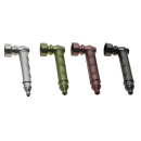 Metallpfeife "Hanfblatt" 4-fach sortiert; Länge 8 cm; 24er Display