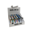 Glaspfeife "Monkey" 4-fach sort.; Länge 12 cm; 24er Display