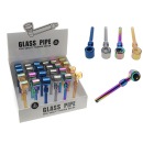 Glaspfeife 4-fach sortiert; Länge 12 cm; 24er Display