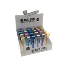 Glaspfeife 4-fach sortiert; Länge 12 cm; 24er Display