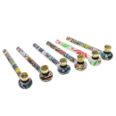 Glaspfeife "Bunt" 6-fach sortiert; Länge 13 cm; 24er Display