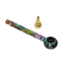 Glaspfeife "Bunt" 6-fach sortiert; Länge 13 cm; 24er Display