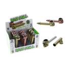 Metallpfeife "Skull" 2-fach sort.; Länge...