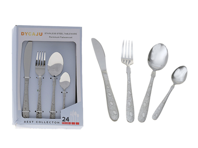 Besteck Set, Edelstahl, 24-teilig