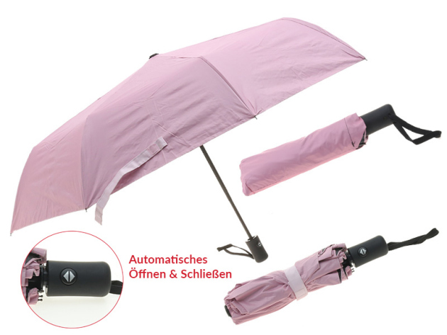 Regen- u. UV-Schirm ca. 100 cm; rosa, für die Tasche