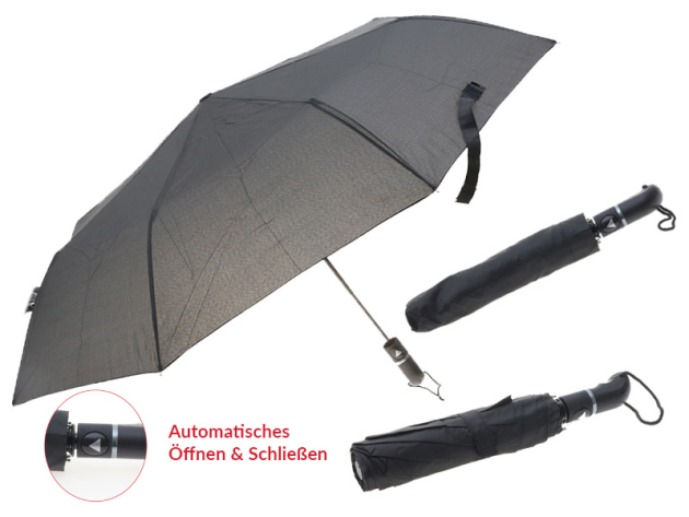 Regenschirm ca. 100 cm, schwarz, für die Tasche