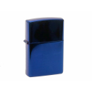 Benzinfeuerzeug "Blau" mit Einsatz, gl&auml;nzend