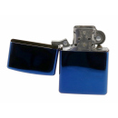 Benzinfeuerzeug "Blau" mit Einsatz, gl&auml;nzend