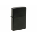 Benzinfeuerzeug "Schwarz" mit Einsatz; matt