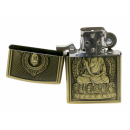 Benzinfeuerzeug "Buddha" Antik-Gold mit Einsatz