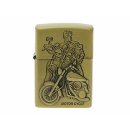 Benzinfeuerzeug "Motorcycles" Antik-Gold mit...