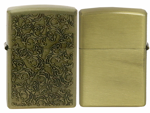 Sturmfeuerzeug "Ornaments" Antik-Gold mit Einsatz