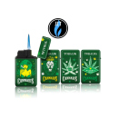 Sturmfeuerzeuge "King Cannabis" Jet-Flame, 4-fach sortiert, 20er Display