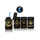 Sturmfeuerzeuge "Gold Cannabis" Jet-Flame, 4-fach sortiert, 20er Display