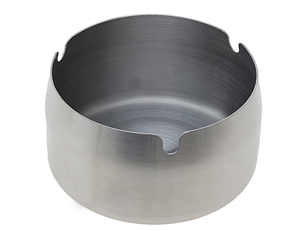 Aschenbecher "L" silber, matt gebürstet; Ø 9,5 cm; Höhe 5,3 cm