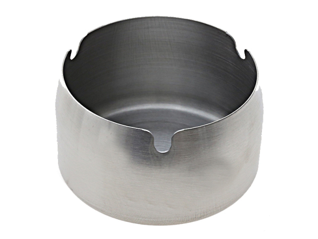 Aschenbecher "M" silber, matt gebürstet; Ø 8,5 cm; Höhe 5,3 cm