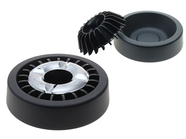 Aschenbecher "Lamelle" schwarz; Ø 11 cm; Höhe 5 cm