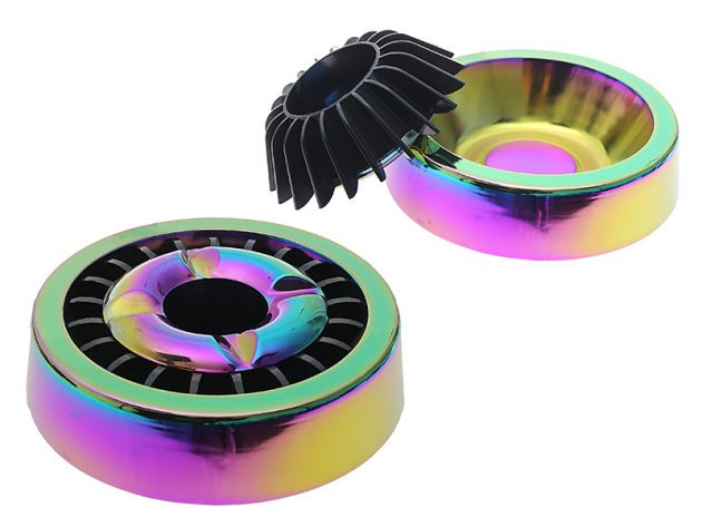 Aschenbecher "Lammelle" regenbogenfarbig, Ø 11 cm; Höhe 5 cm