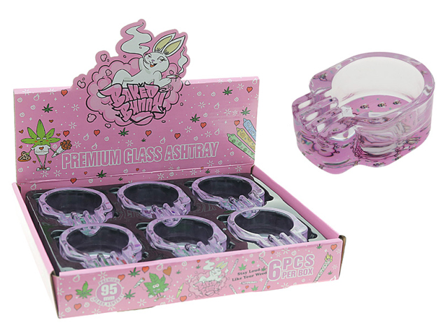 Aschenbecher "Baked Bunny Paw"; 6-fach sort.; Ø 6,5 cm; Höhe 3,5 cm; Länge 10 cm: 6er Display