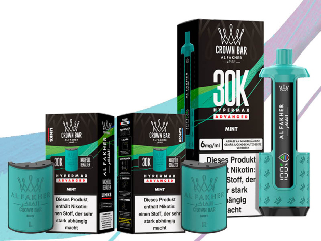 All Fakher 30K Hyper Max - Advanced - Big Puffs - Mint (Minze) - 6 mg - 30.000 Züge - Pods und Basisgerät