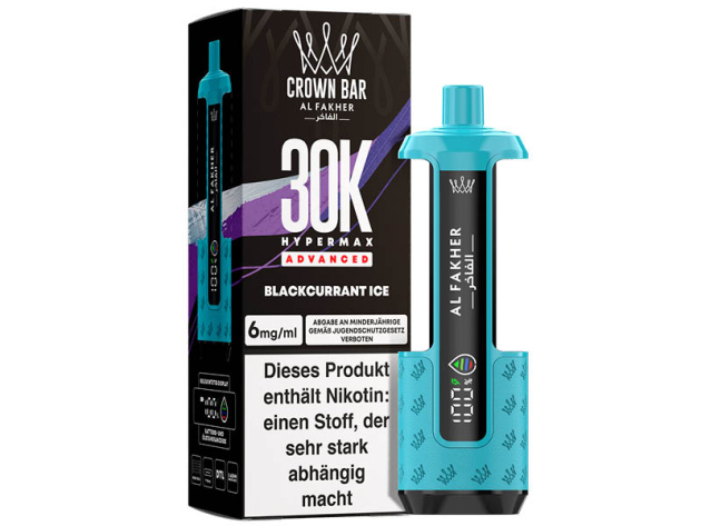 Basisgerät - Al Fakher 30K Hyper Max - Advanced - Big Puffs - Blackcurrant Ice (Johannisbeere, Eis)
