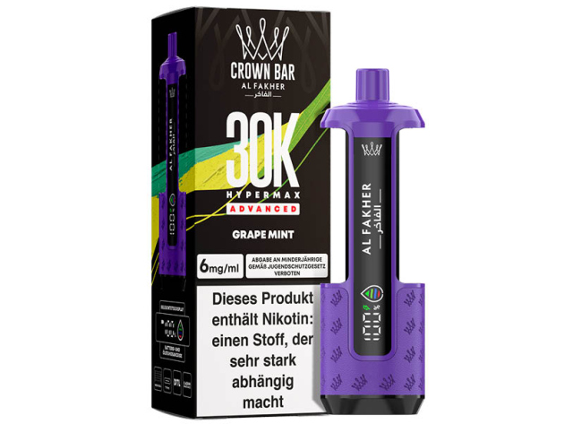 Basisgerät - Al Fakher 30K Hyper Max - Advanced - Big Puffs - Grape Mint (Traube, Minze)