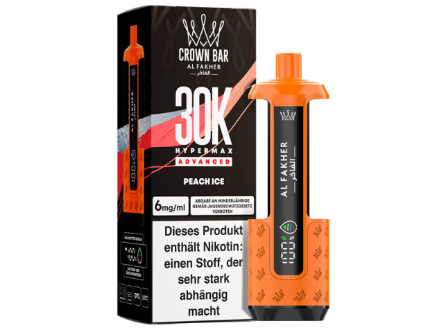 Basisgerät - Al Fakher 30K Hyper Max - Advanced - Big Puffs - Peach Ice (Pfirsich, Eis)