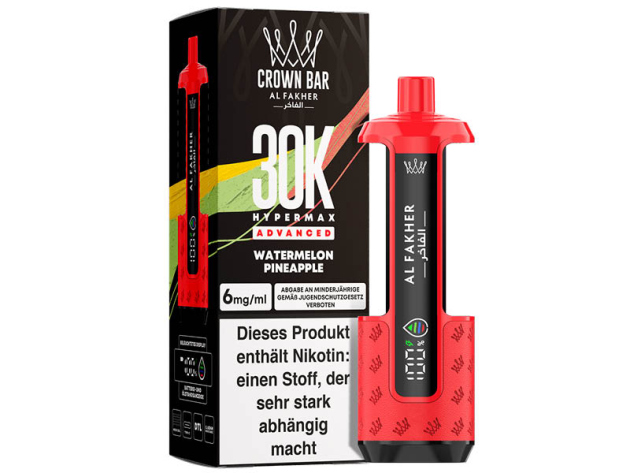 Basisgerät - Al Fakher 30K Hyper Max - Advanced - Big Puffs - Watermelon Pineapple (Wassermelone, Ananas)
