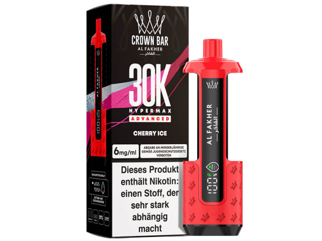 Basisgerät - Al Fakher 30K Hyper Max - Advanced - Big Puffs - Cherry Ice (Kirsche, Eis)