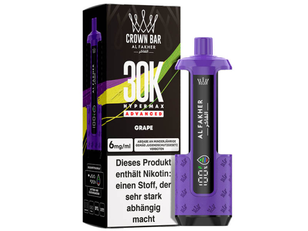 Basisgerät - Al Fakher 30K Hyper Max - Advanced - Big Puffs -  Grape (Traube)