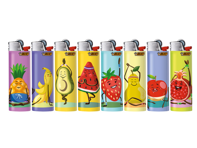 BIC Maxi J26 "Yoga" Reibrad Feuerzeuge, 50er Display